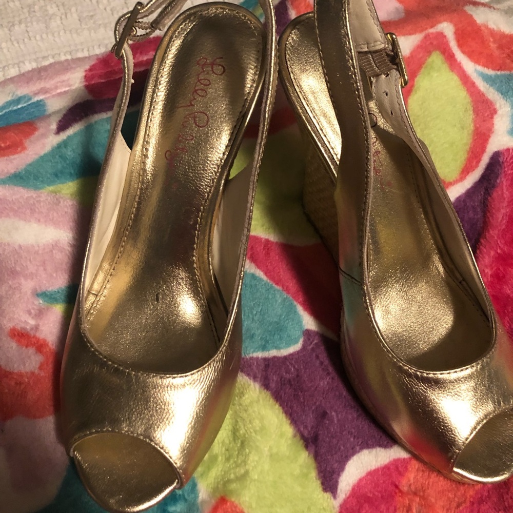 Lilly Pulitzer Gold Wedges